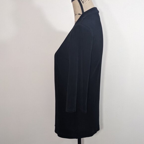Chico's Travelers Black 3/4 Sleeve Open Slinky Knit Cardigan Sz 0 US S - Picture 5 of 12